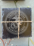 Marines-Slate Coasters USMC